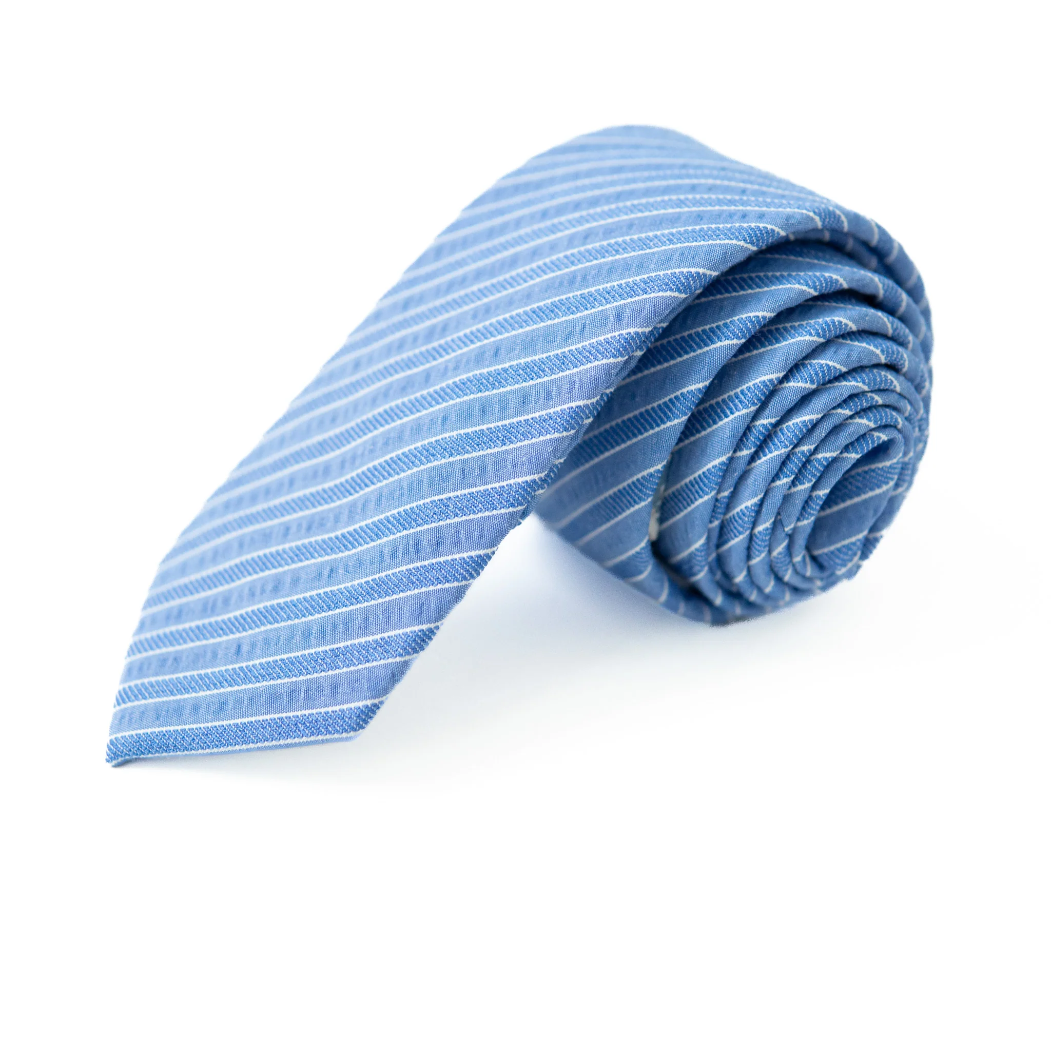 Azure Stripe Men's Tie - Image 4