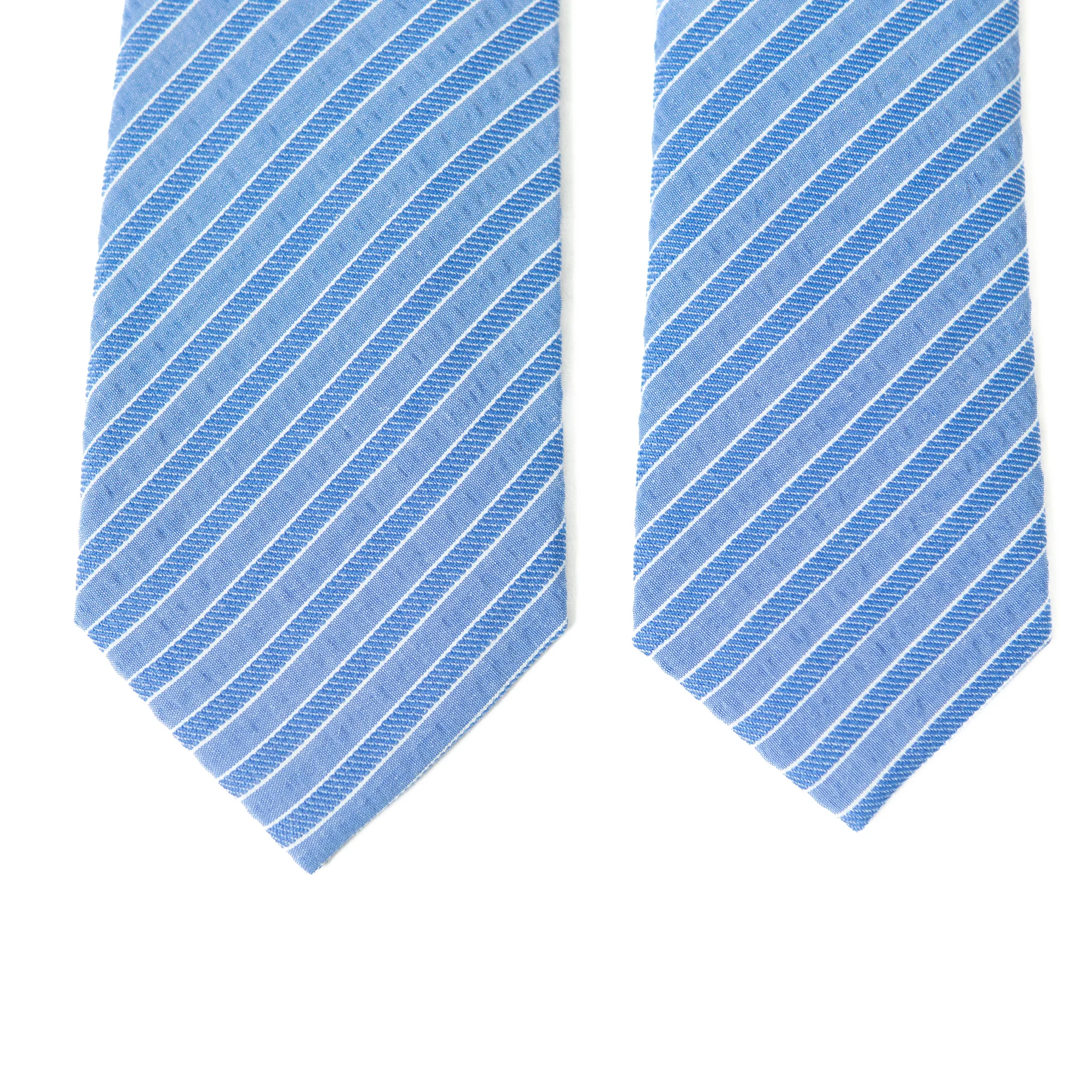 Azure Stripe Men's Tie - Image 5