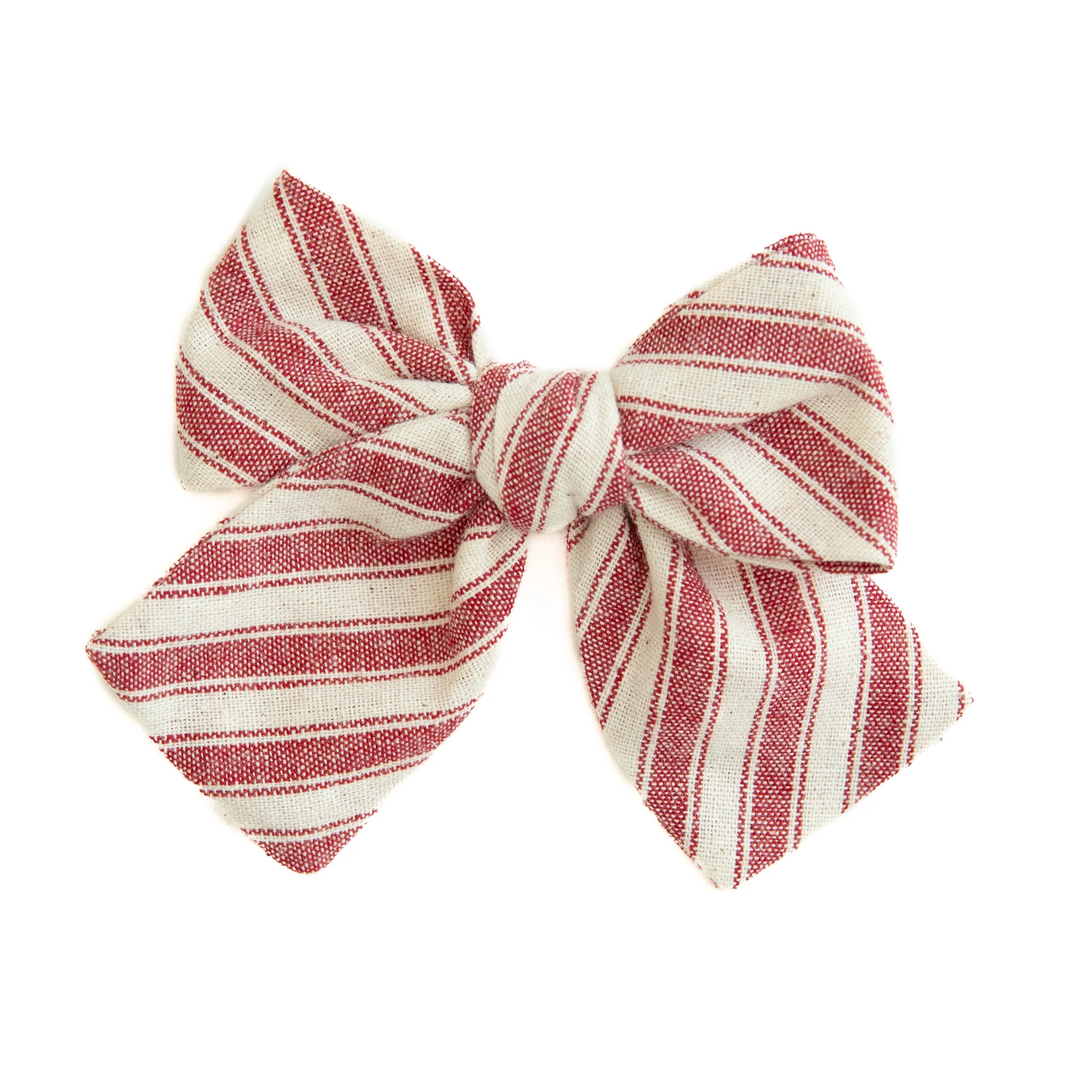 Cardinal Stripe - Petite Hair Bow