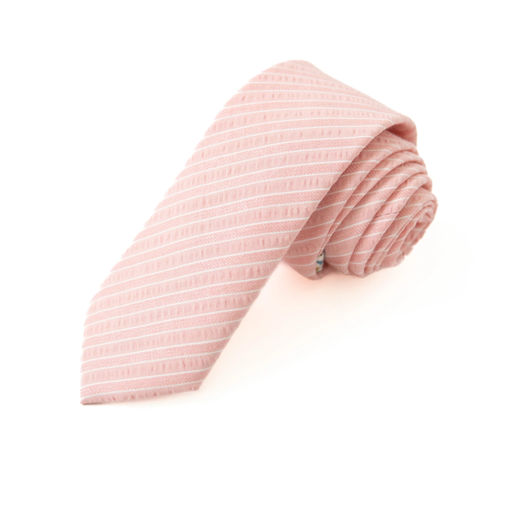 Coral Stripe Men's Tie - Image 4