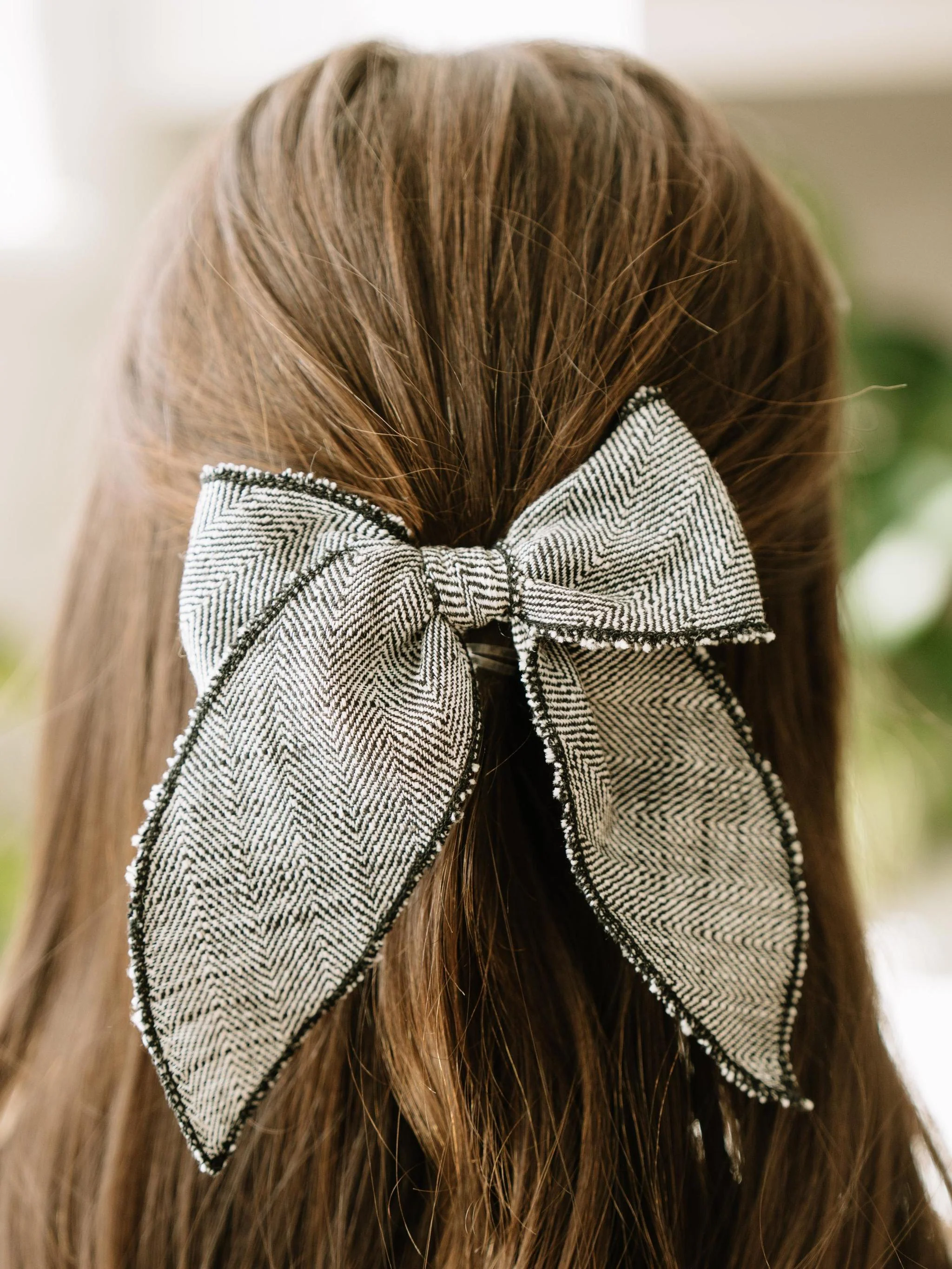 Ebony Tweed Darling Hair Bow - Image 2