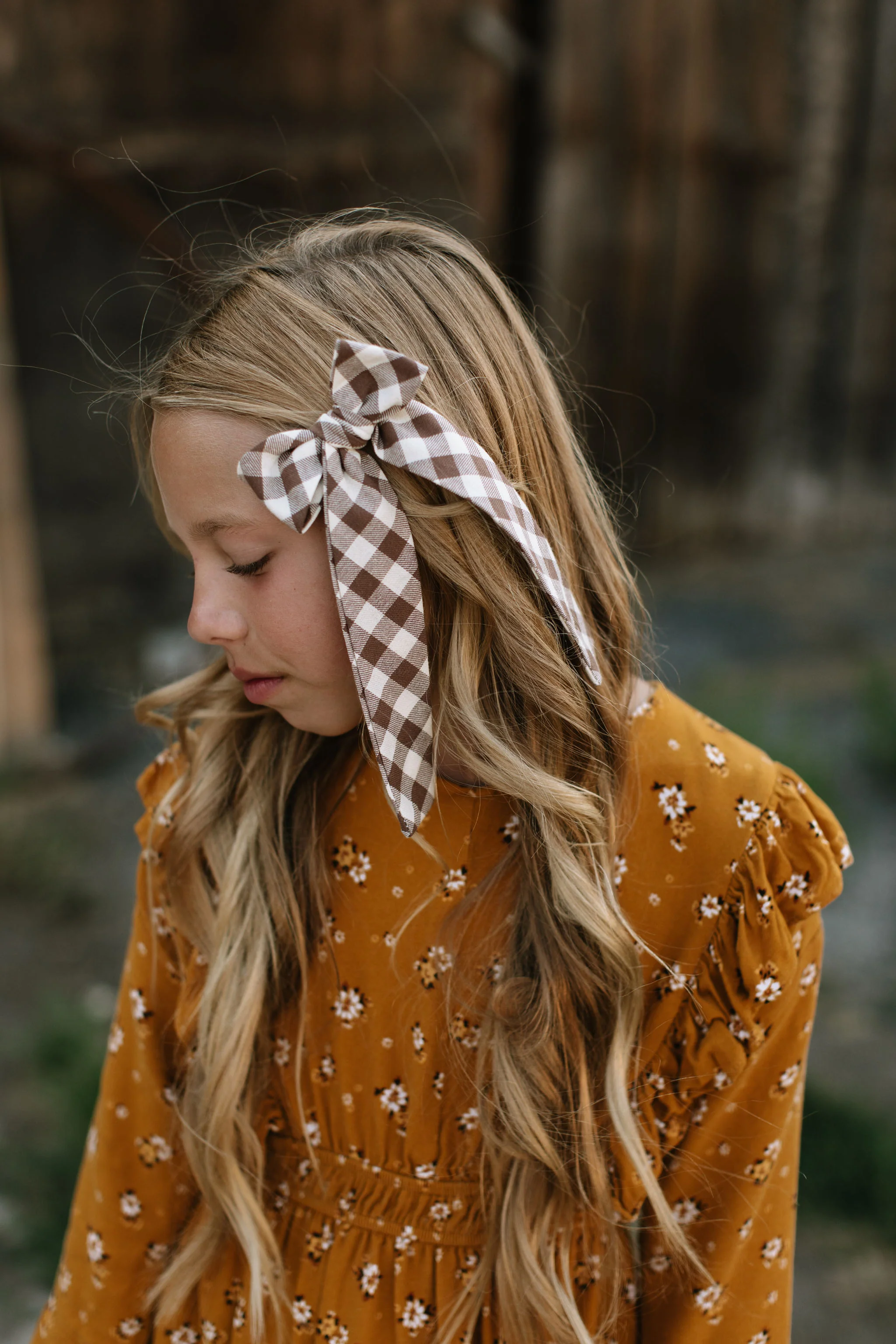 Fawn Gingham Lady Hair Bow - Image 4