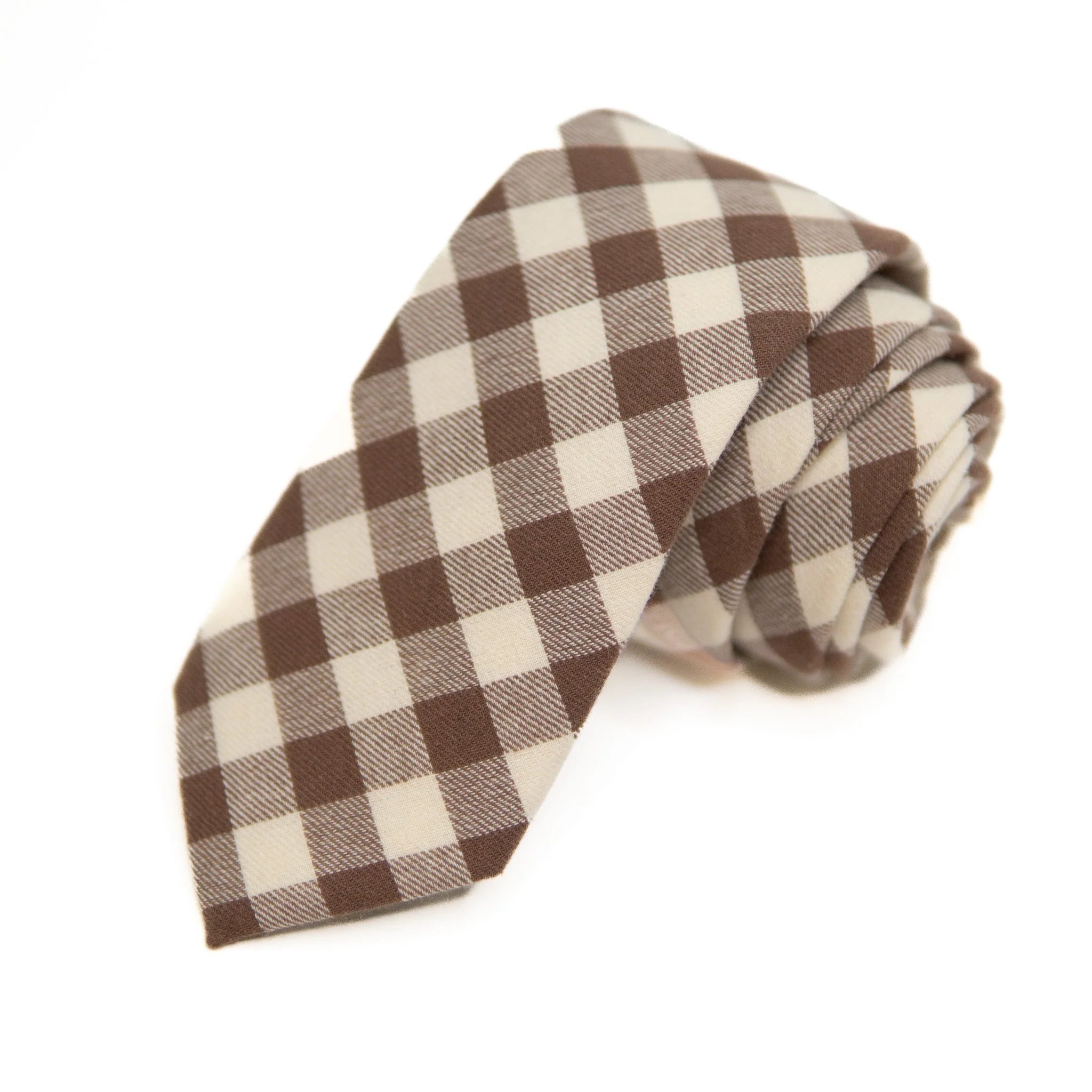 Fawn Gingham Men's Tie - Image 5