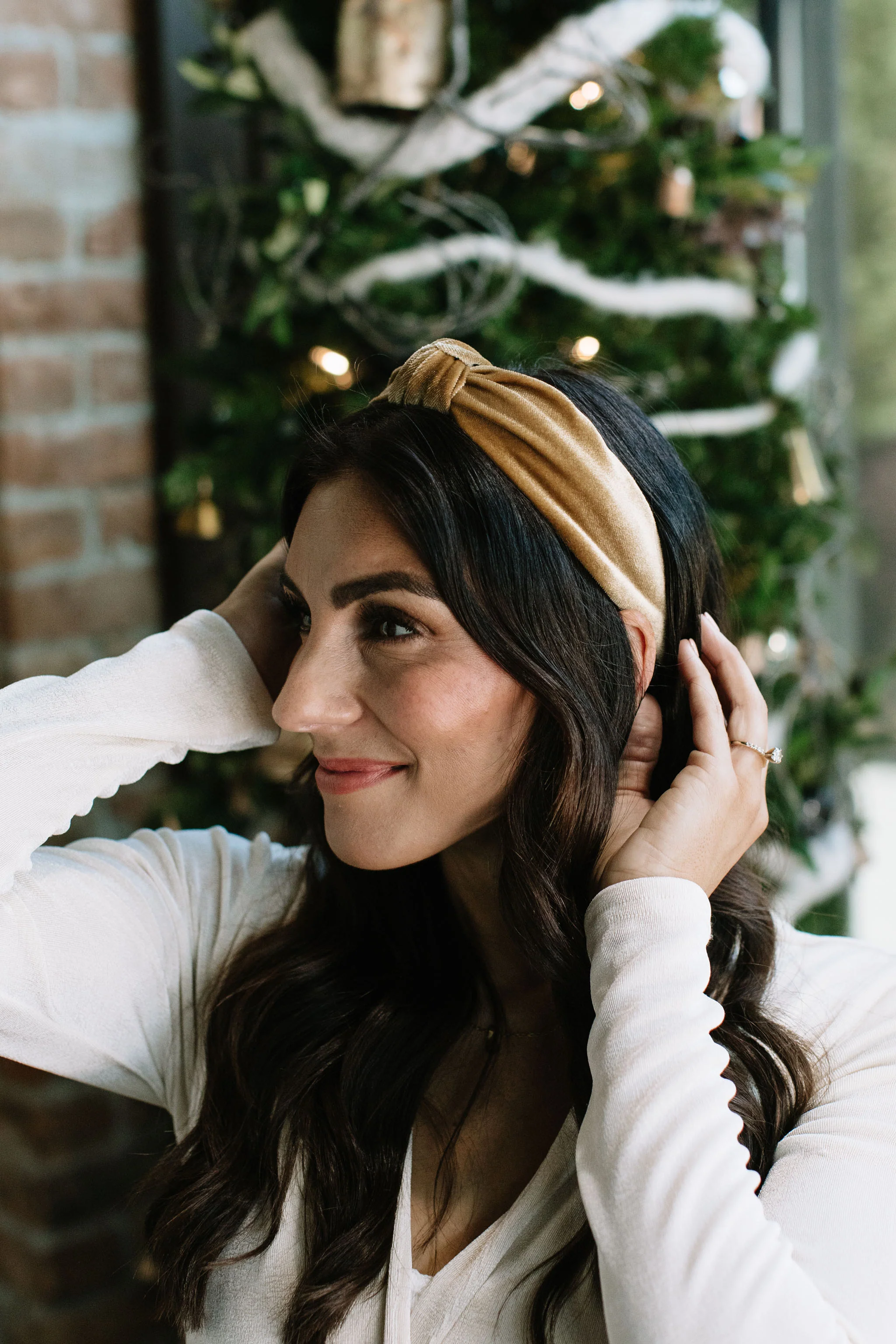 Gold Velvet Knotted Headband - Image 16