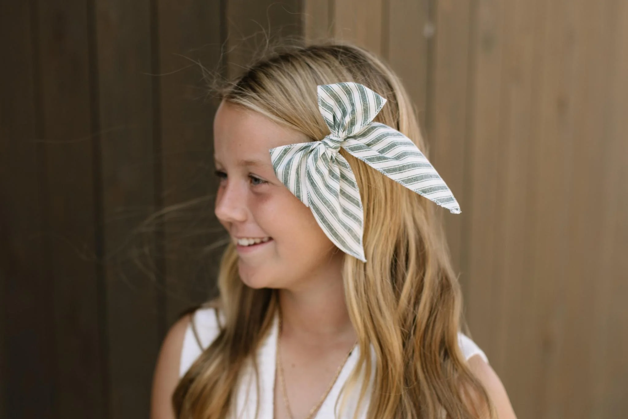 Juniper Stripe Darling Hair Bow - Image 9