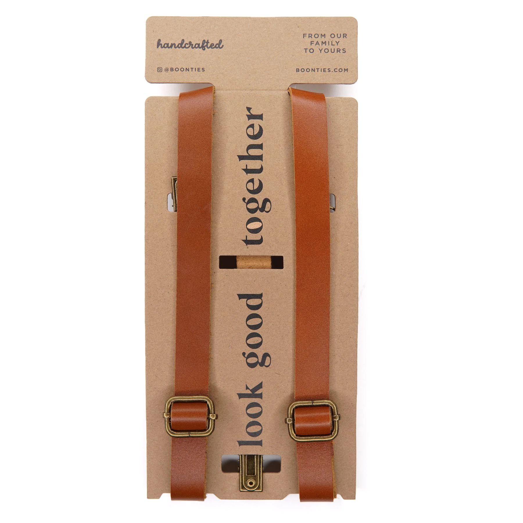 Tan Leather Suspenders - Choose your size - Image 3