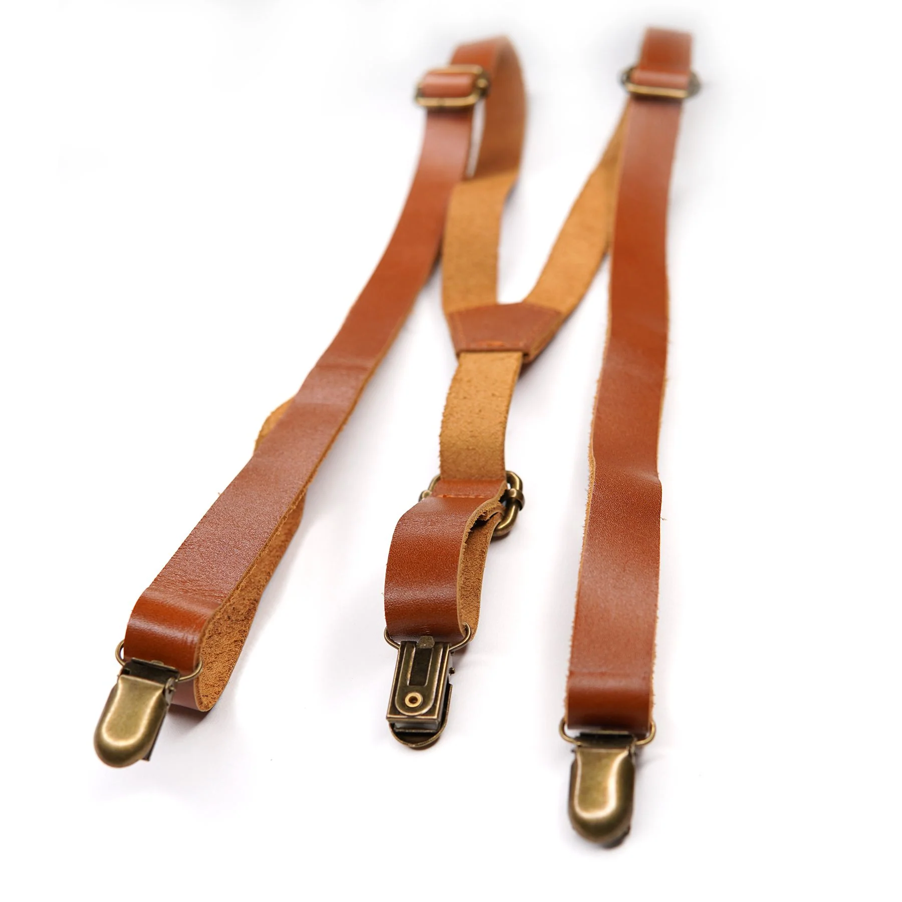 Tan Leather Suspenders - Choose your size - Image 6
