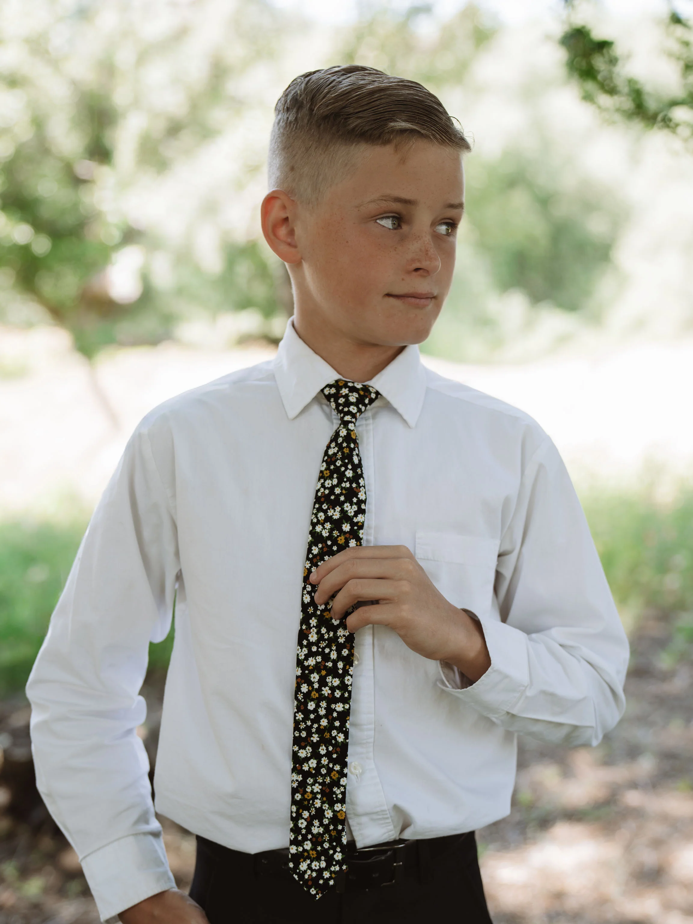 Midnight Floral Boys Tie - Image 4