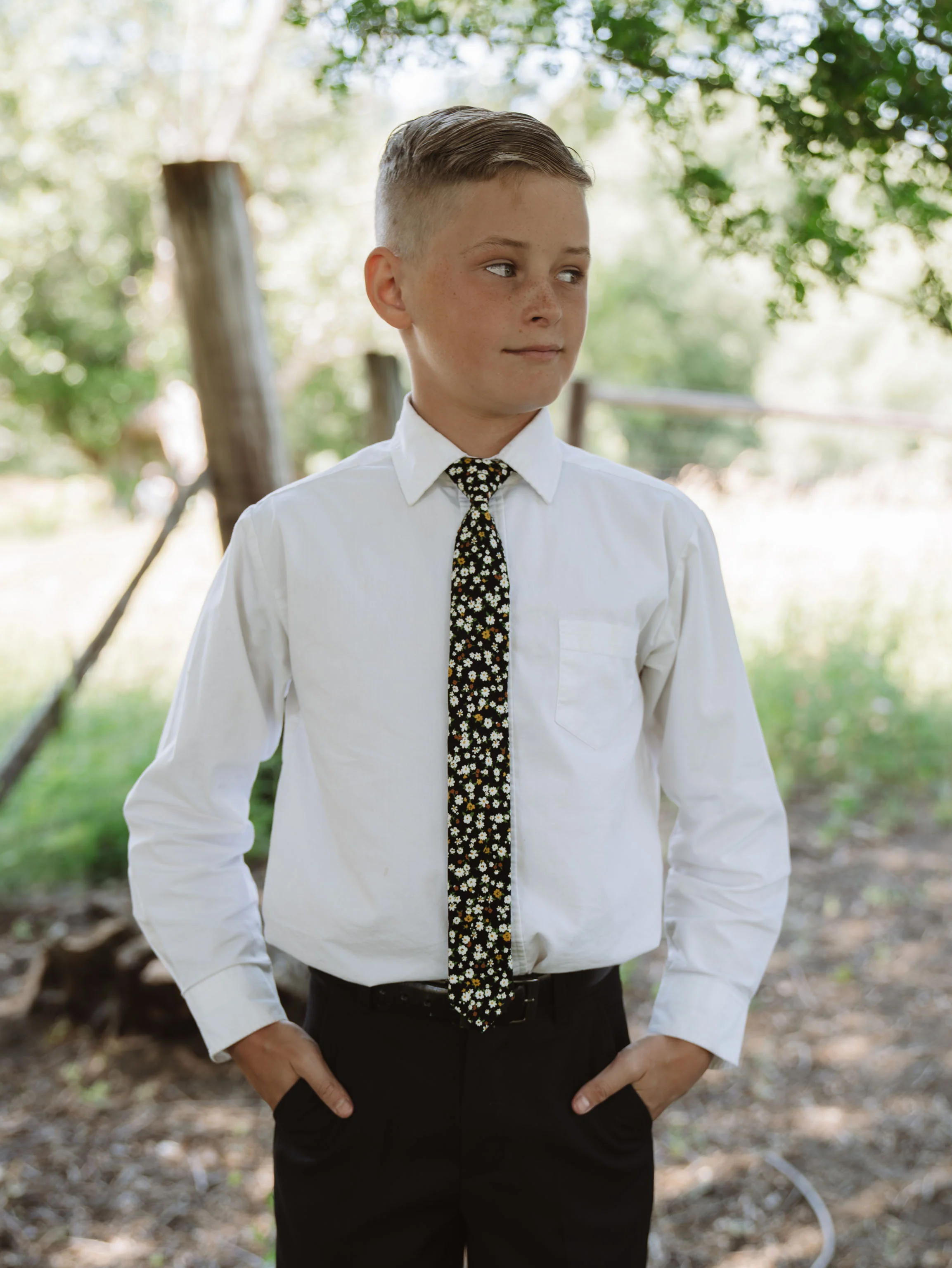 Midnight Floral Boys Tie - Image 5