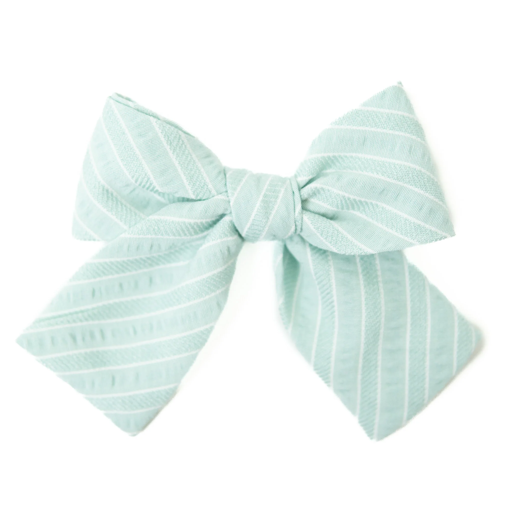 Mint Stripe Petite Hair Bow
