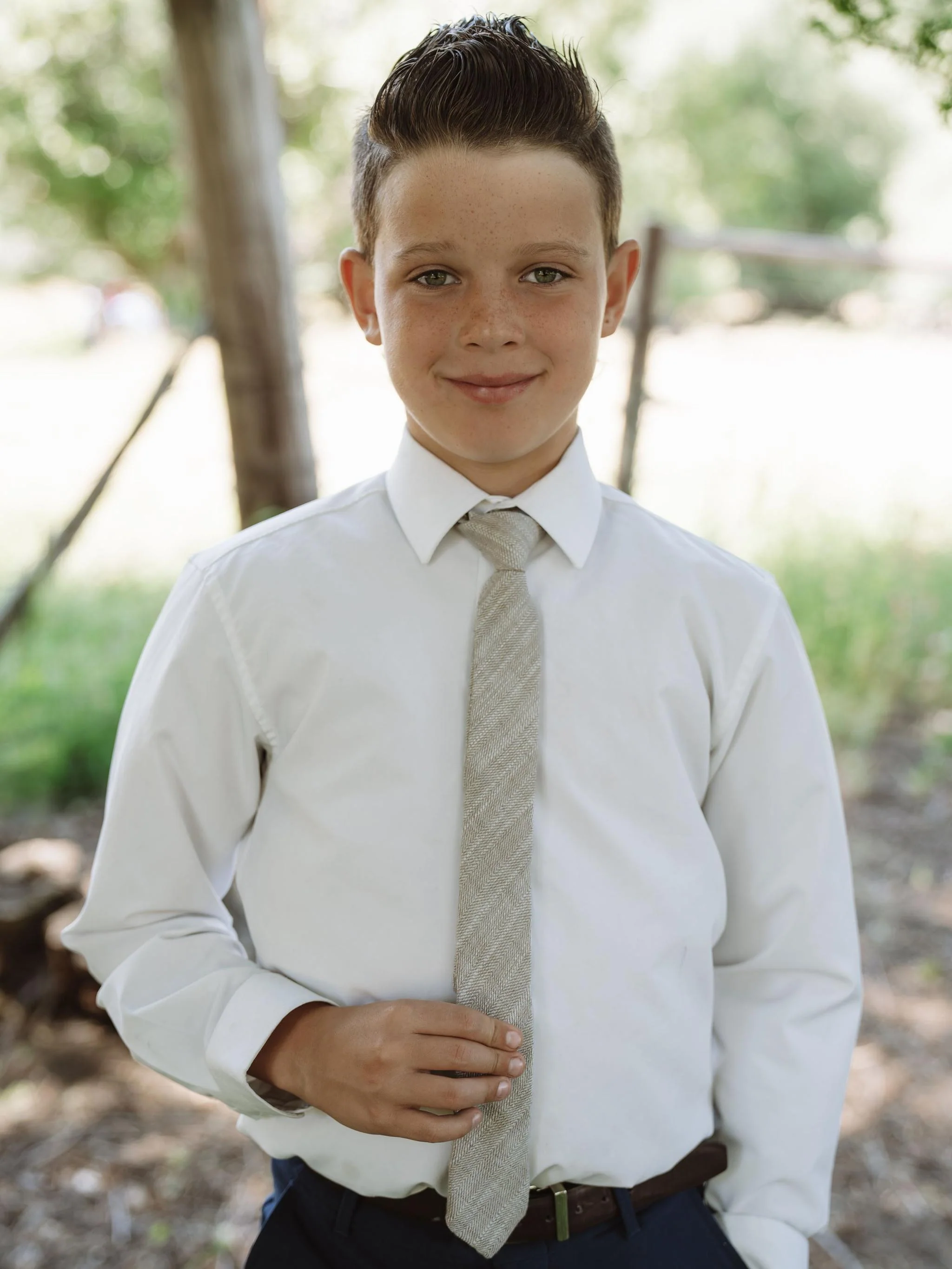 Parchment Tweed Boys Tie - Image 2
