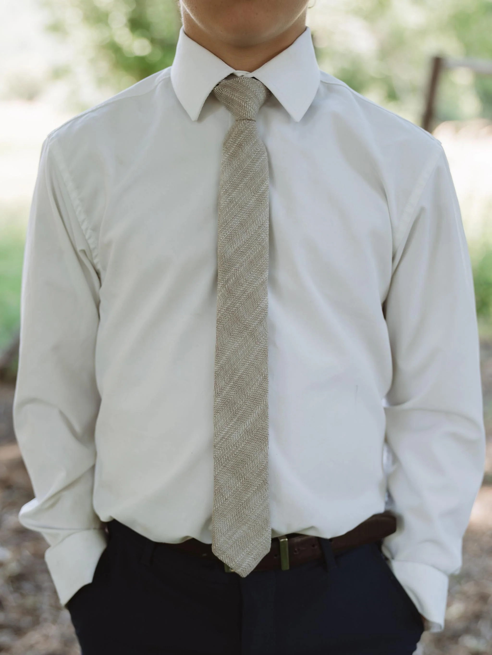 Parchment Tweed Boys Tie - Image 4