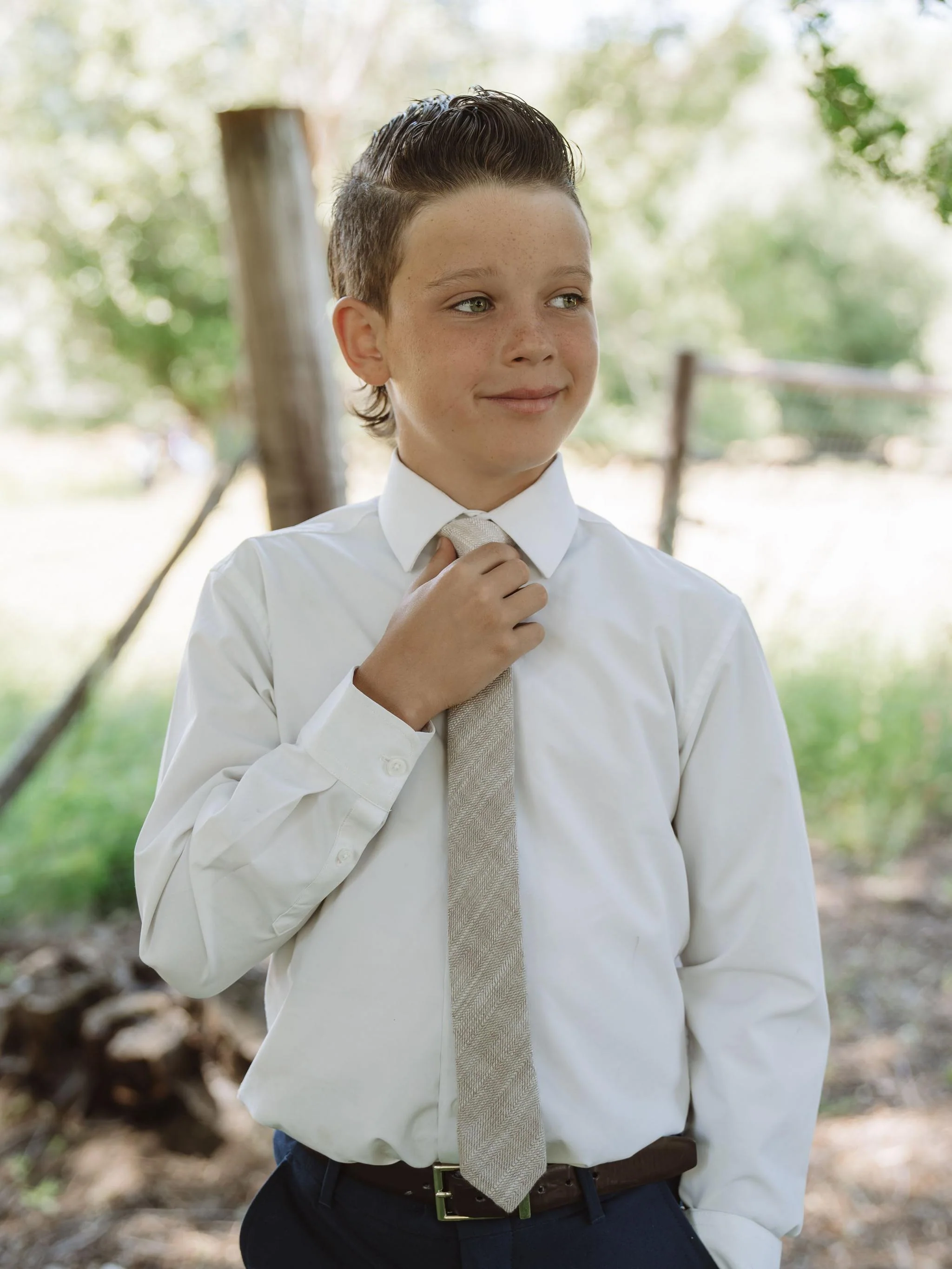 Parchment Tweed Boys Tie - Image 5