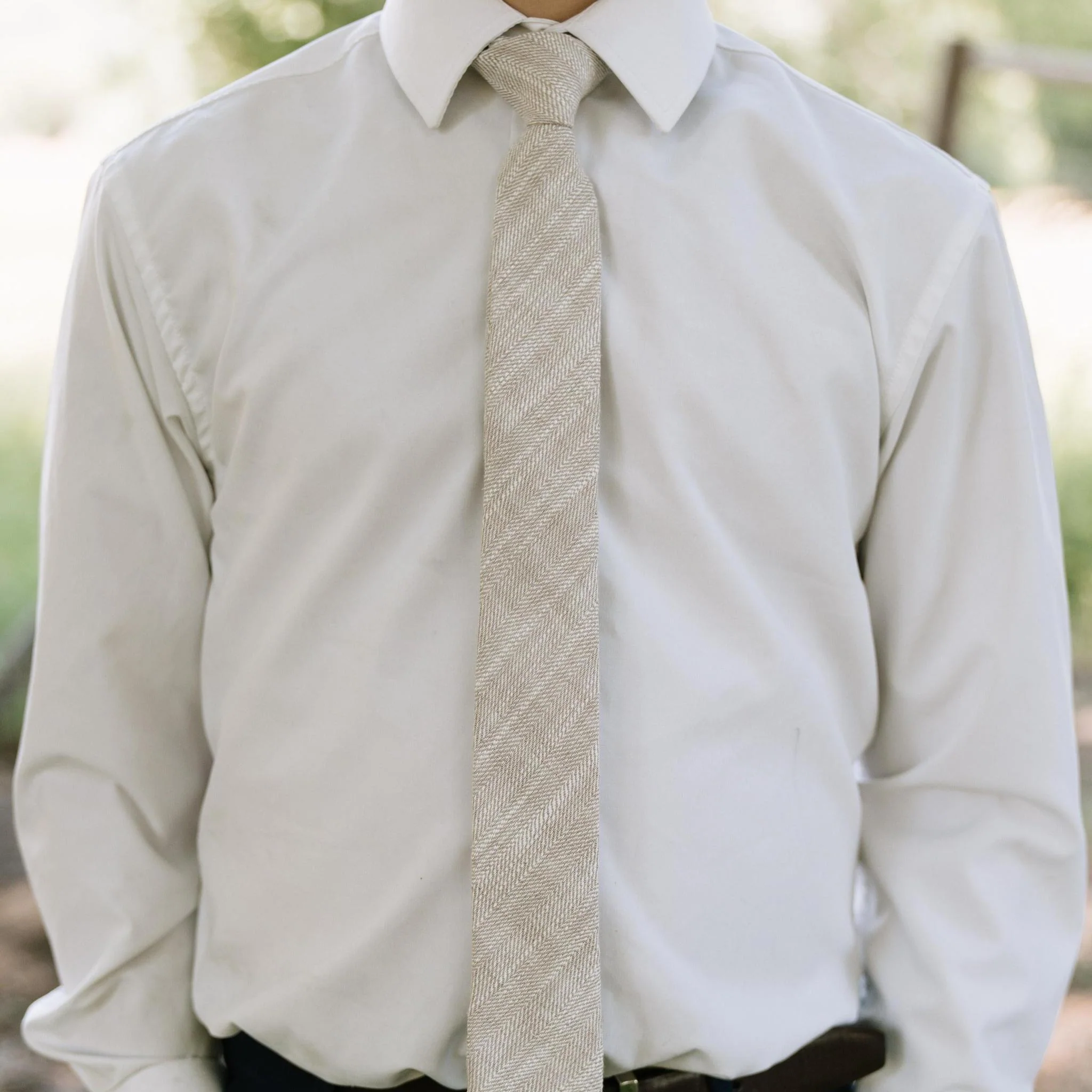 Parchment Tweed Men's Tie - Image 2
