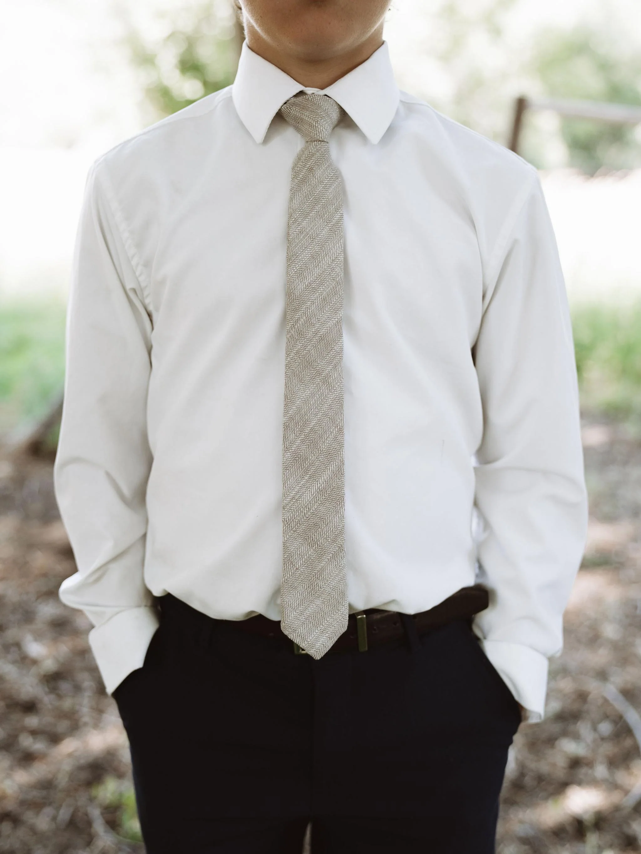 Parchment Tweed Youth Tie - Image 2