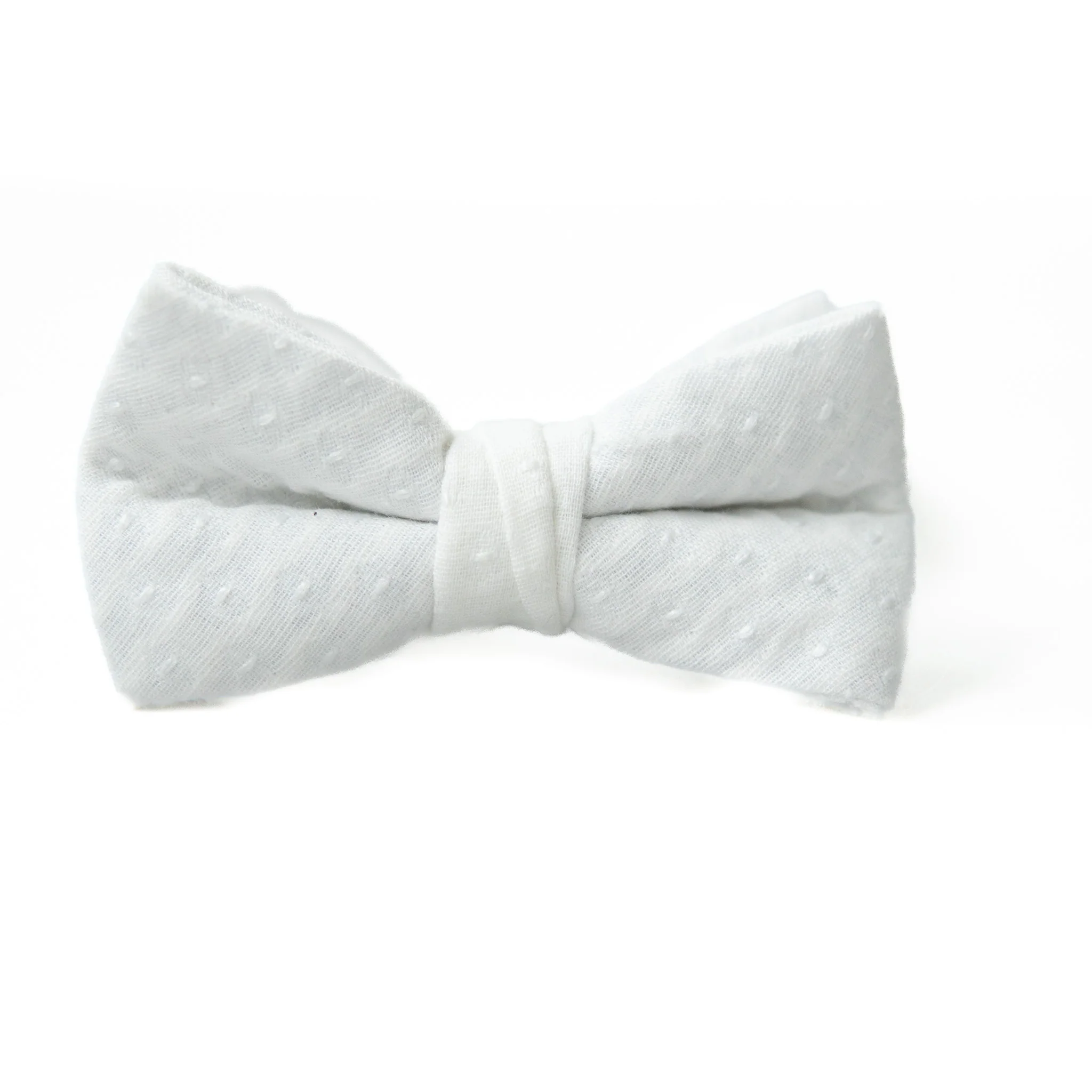 Quilted White - Bow Tie for Boys