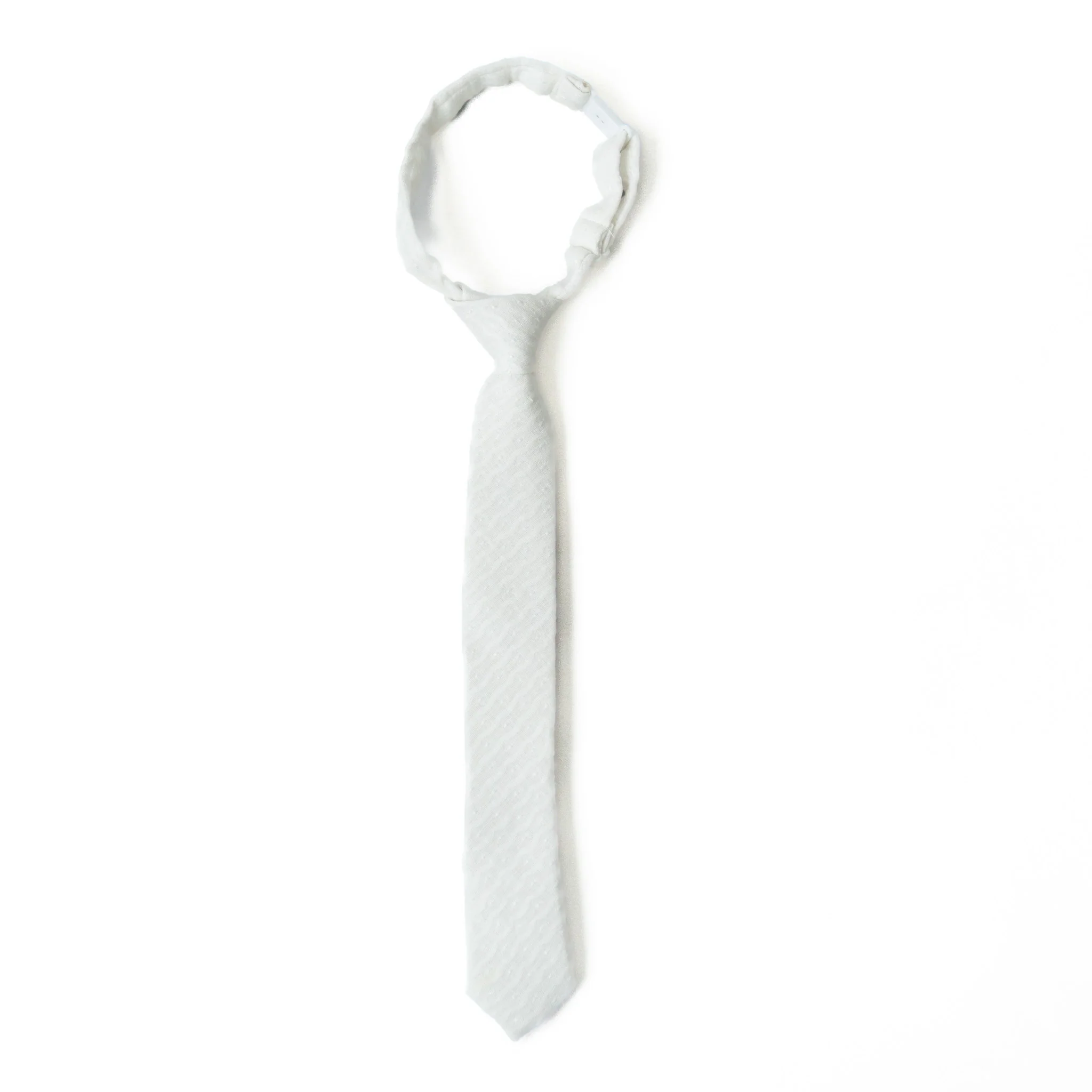 Quilted White Boys Tie