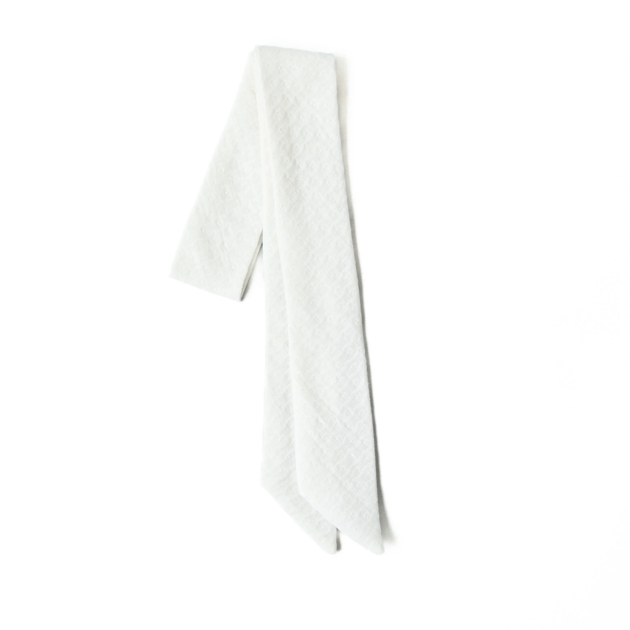 Quilted White Hair Sash