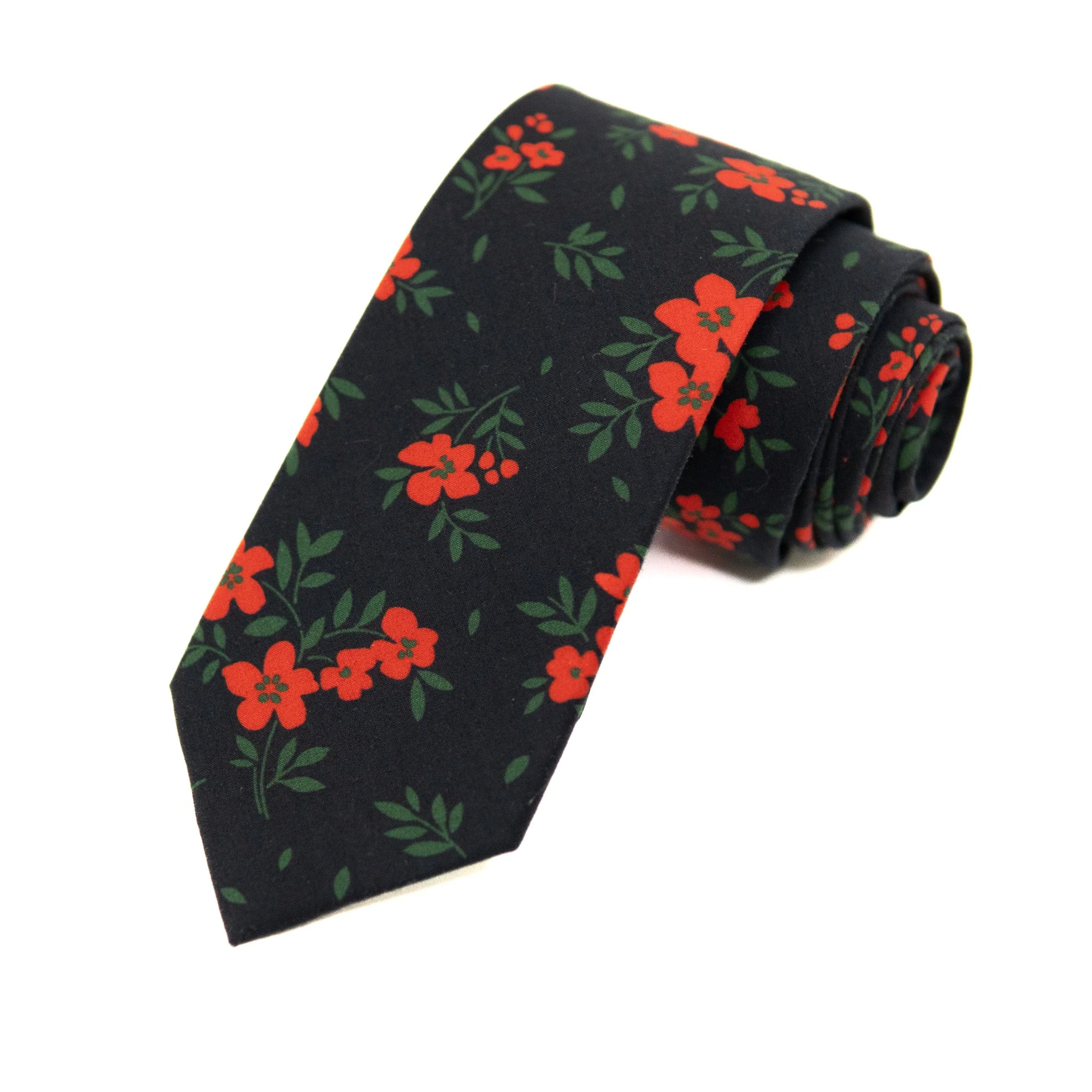 Red Hot Floral Mens Tie - Image 8
