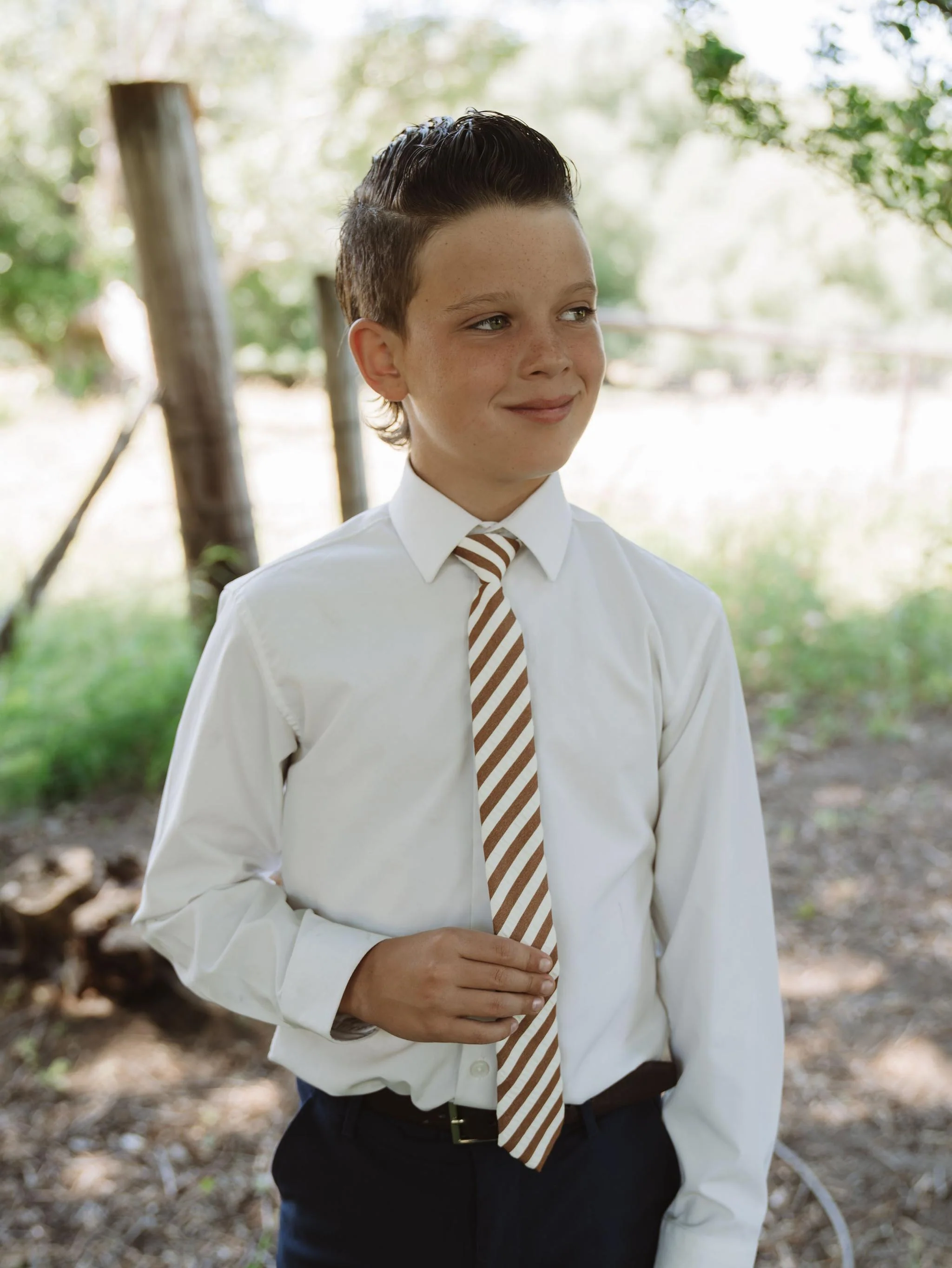Russet Stripe Boys Tie - Image 2