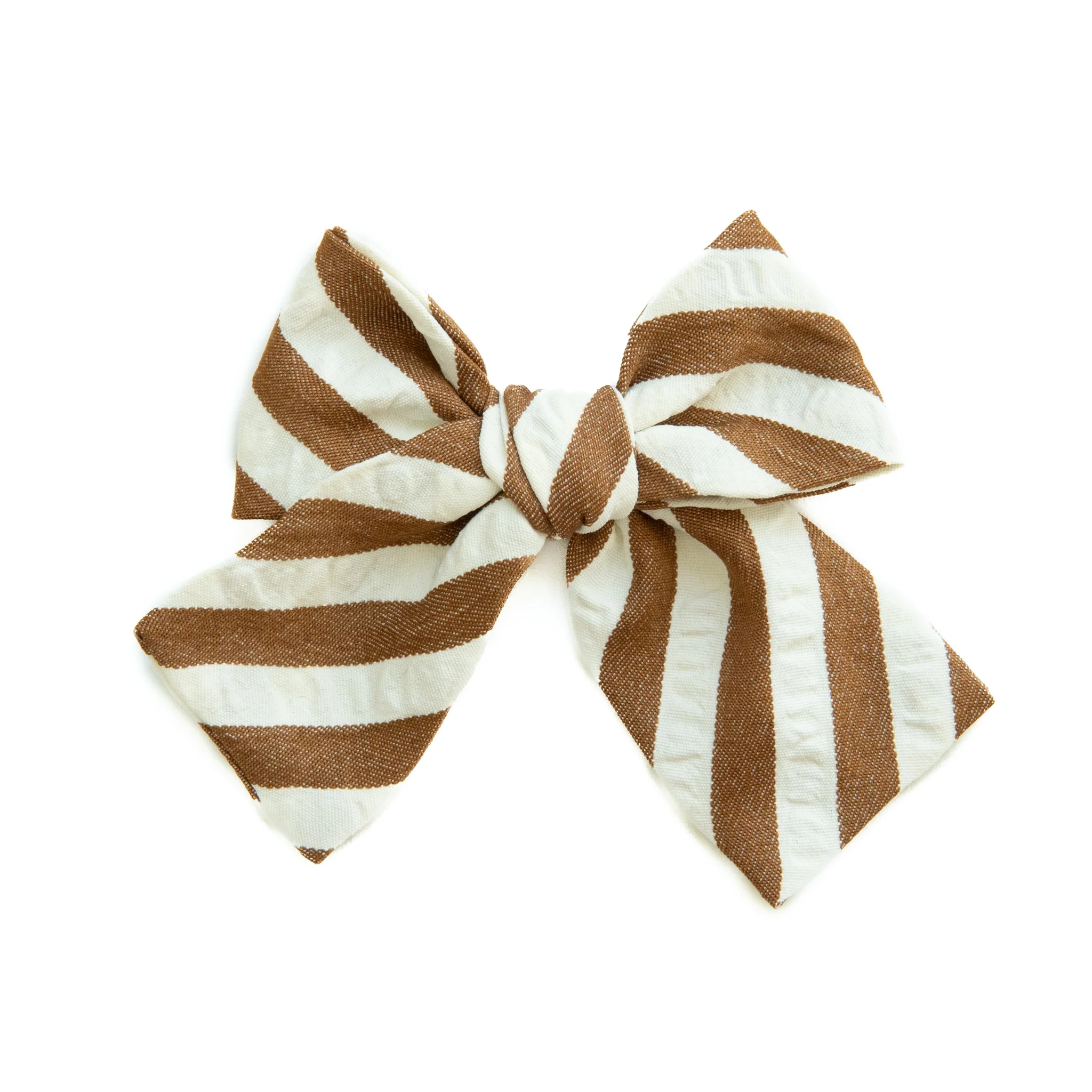 Russet Stripe Petite Hair Bow