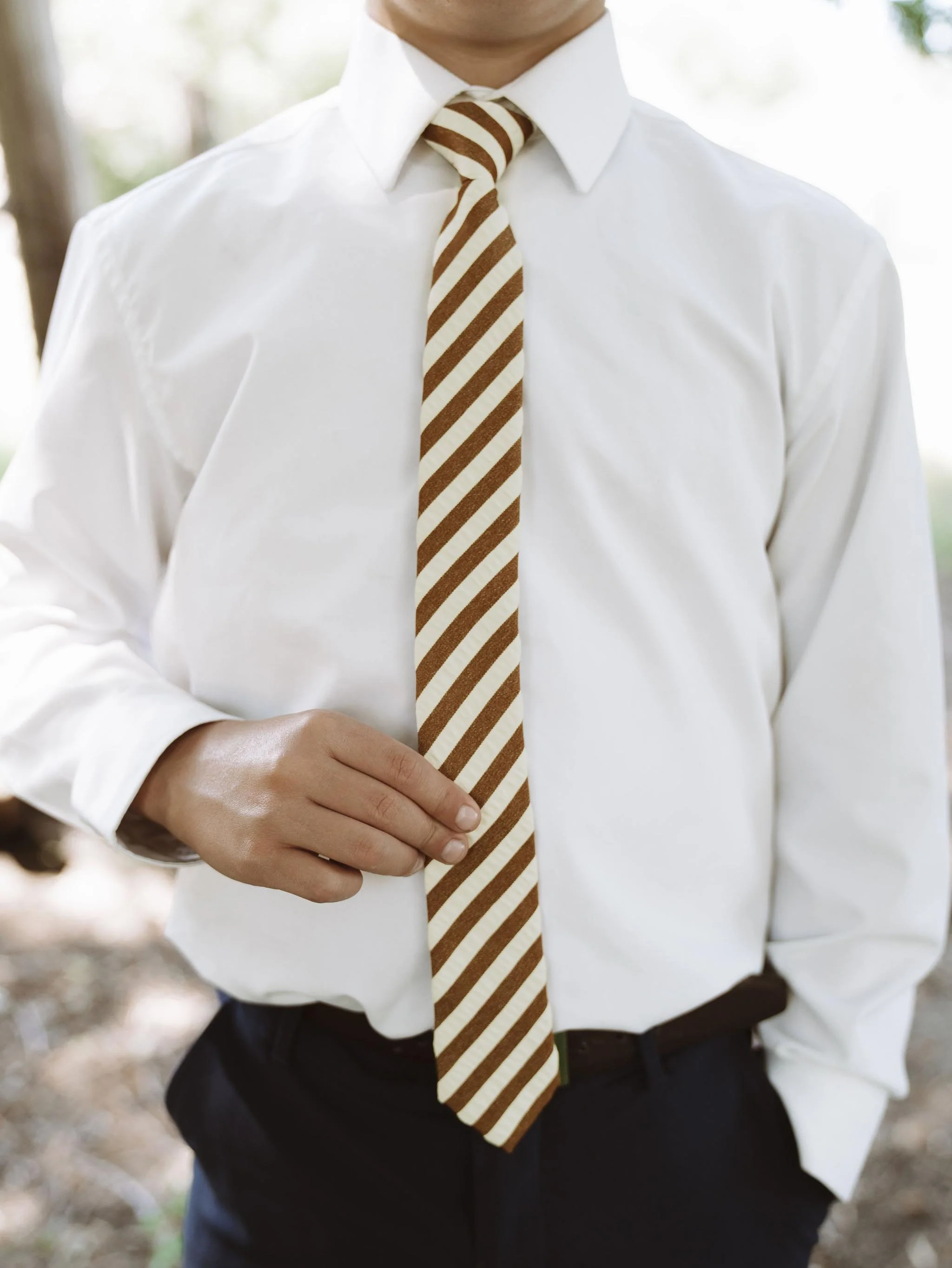 Russet Stripe Youth Tie - Image 2