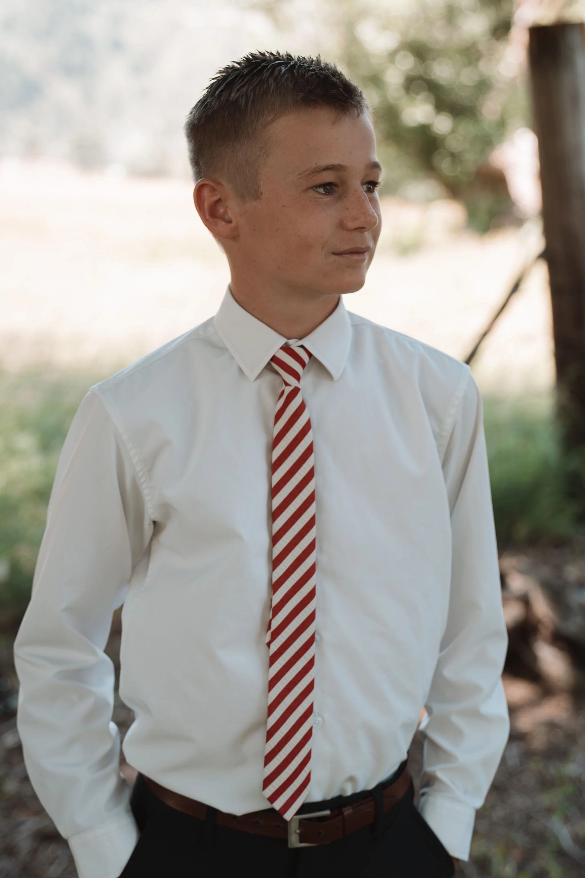 Scarlet Stripe Boys Tie - Image 5