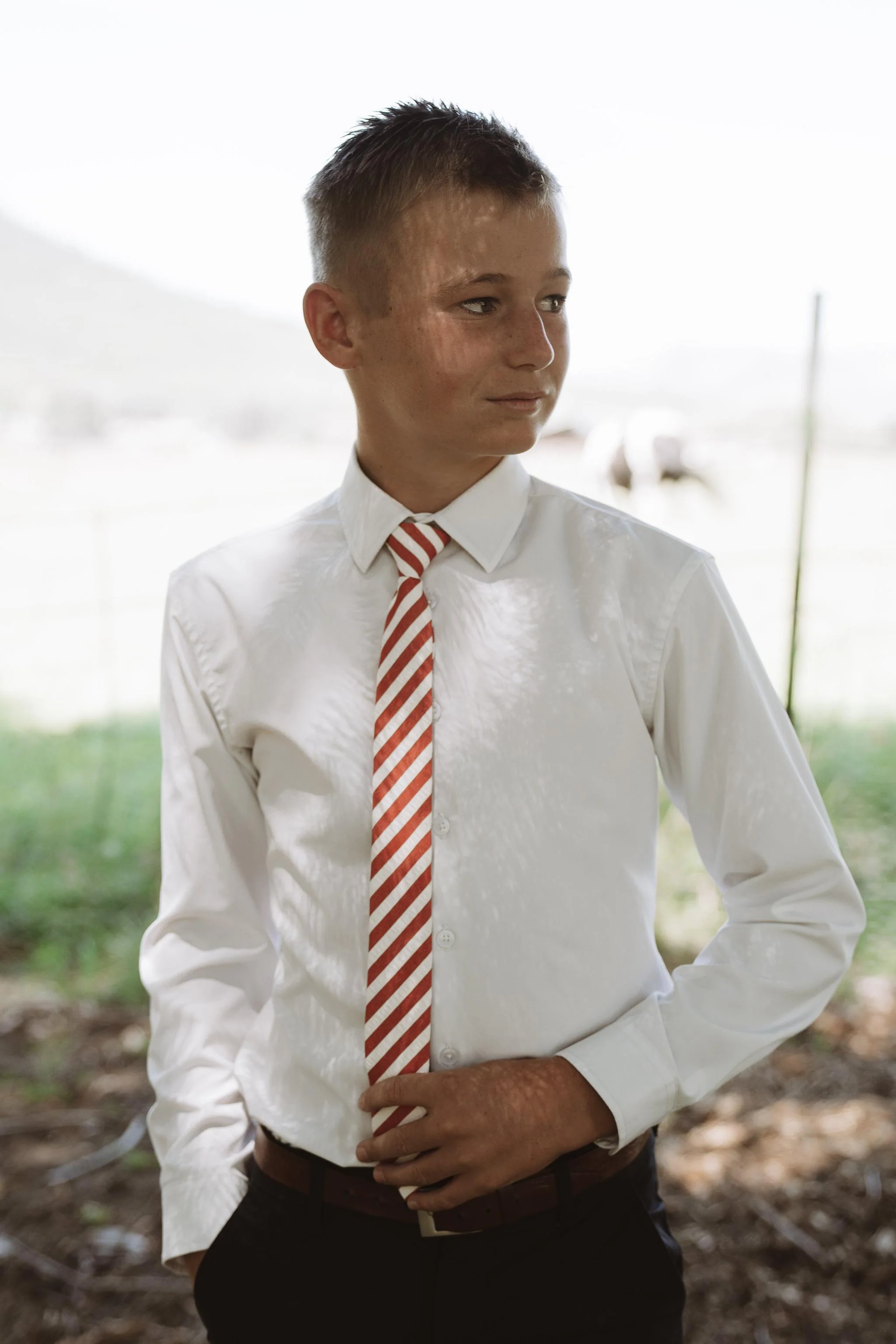 Scarlet Stripe Youth Tie - Image 4
