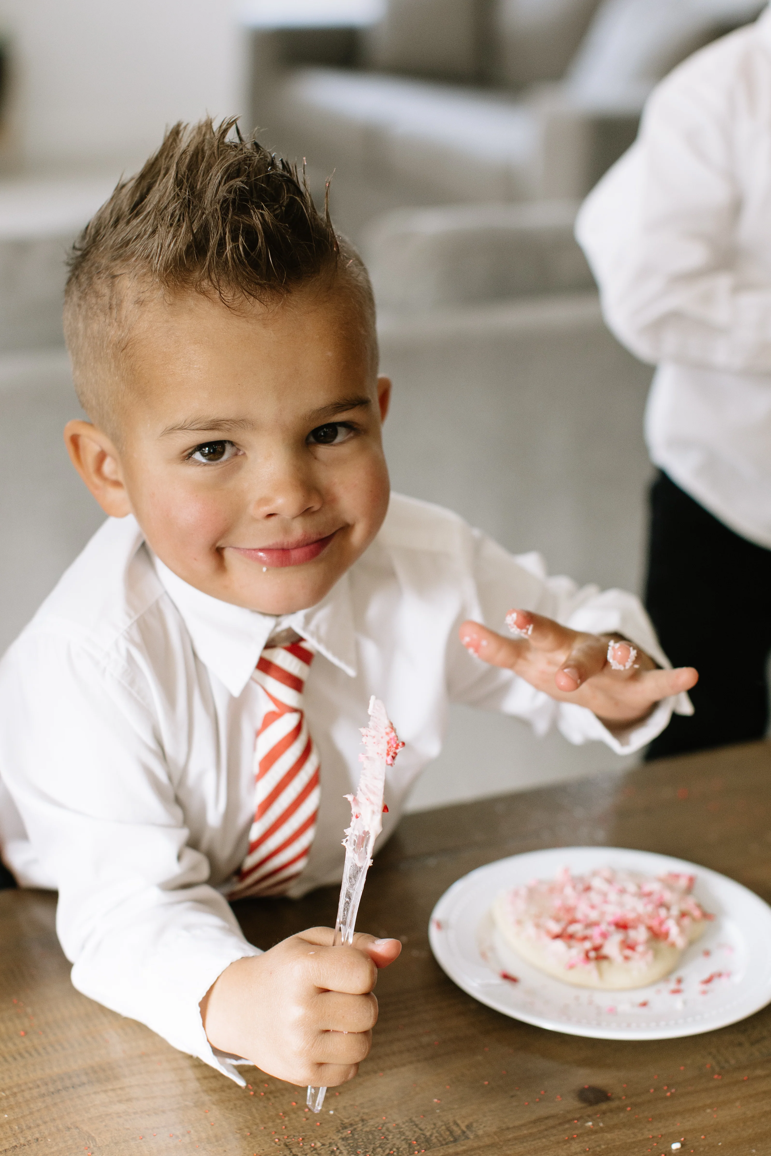 Scarlet Stripe Boys Tie - Image 2